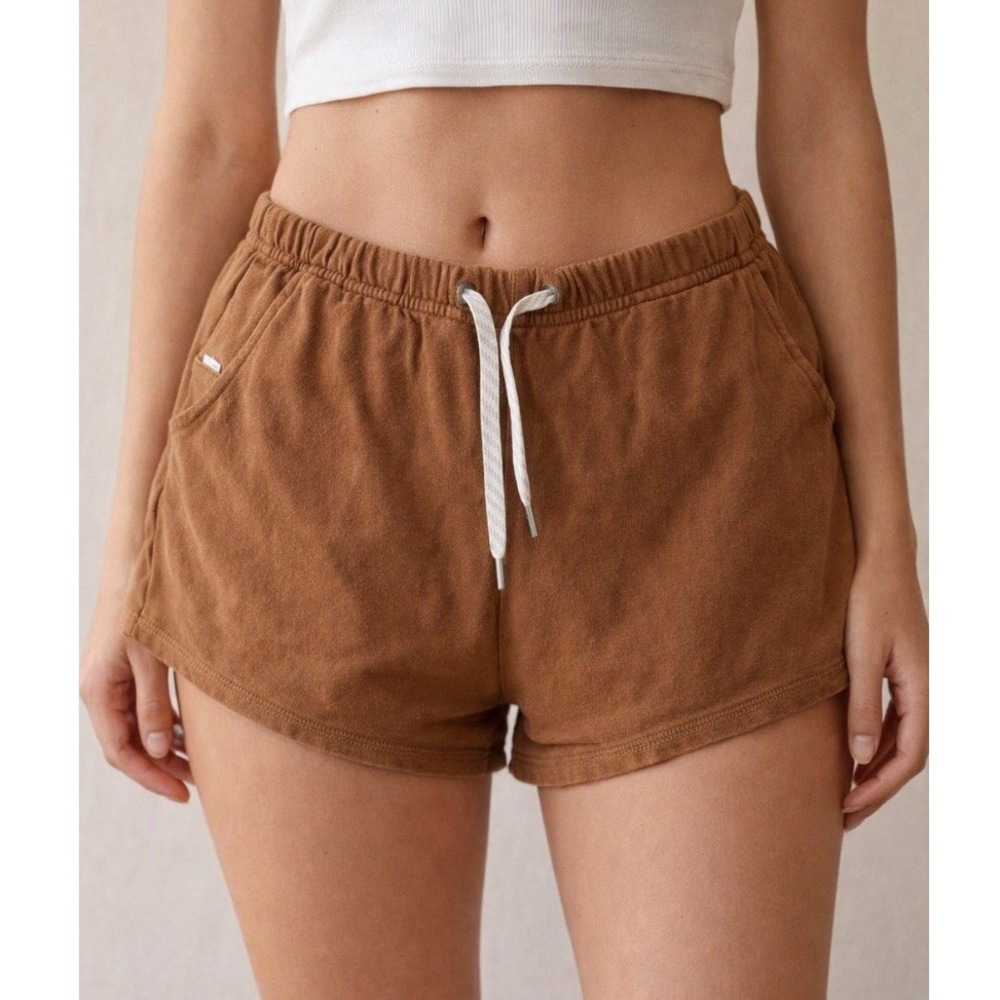 Vuori Sunnyside Fleece Shorts Cinnamon Brown Organic Cotton VW380 XL